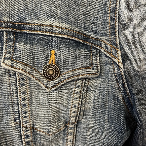 Red Engine Denim Blue Jean Jacket Giacca Women’s Small - Picture 4 of 14